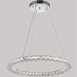 Modern Ring Crystal Pendant Light Modern Crystal Chandelier Ceiling Light Indoor Lamp Fixtures Dimmable with Remote Control