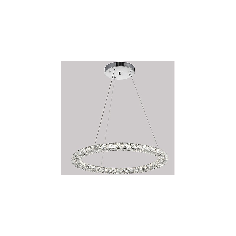 Modern Ring Crystal Pendant Light Modern Crystal Chandelier Ceiling Light Indoor Lamp Fixtures Dimmable with Remote Control