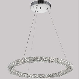 Modern Ring Crystal Pendant Light Modern Crystal Chandelier Ceiling Light Indoor Lamp Fixtures Dimmable with Remote Control