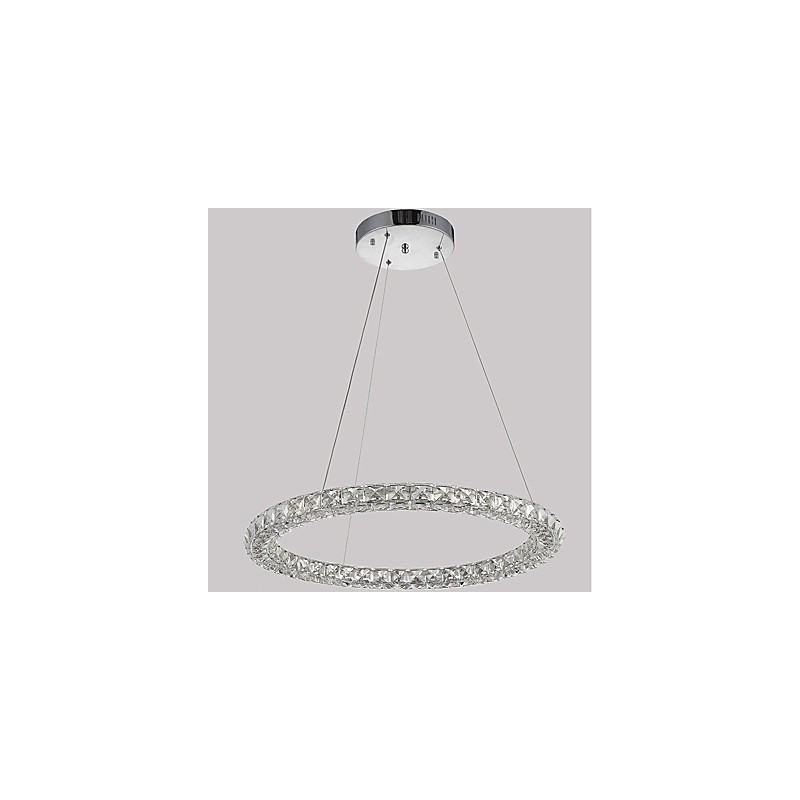 Modern Ring Crystal Pendant Light Modern Crystal Chandelier Ceiling Light Indoor Lamp Fixtures Dimmable with Remote Control