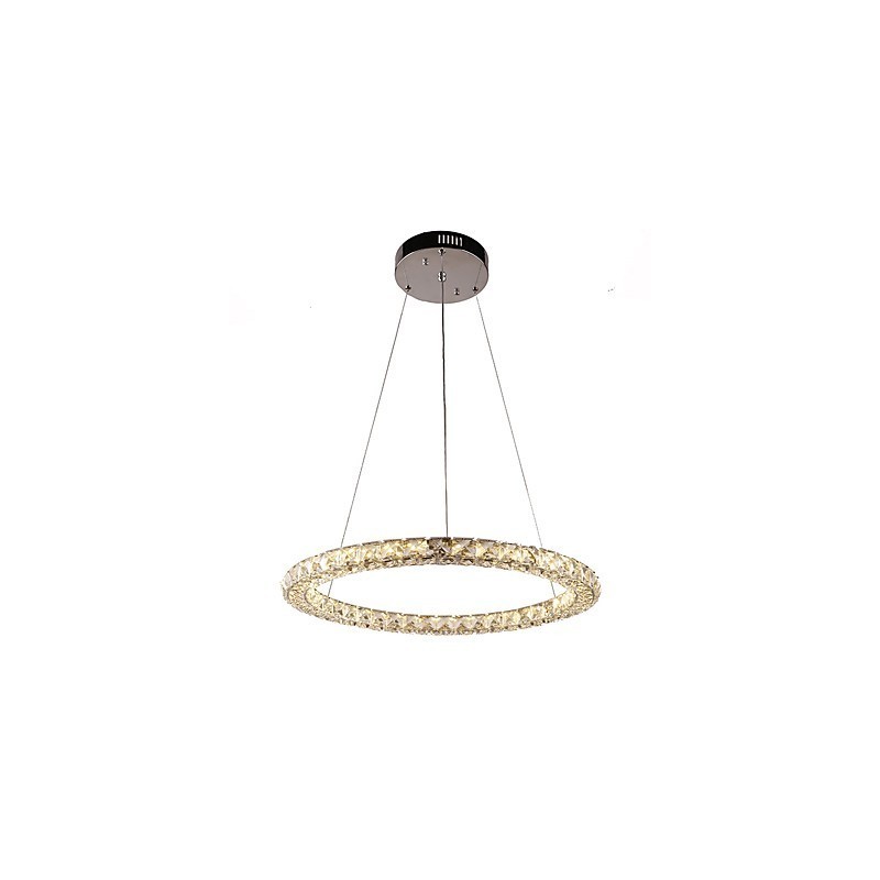 Modern Ring Crystal Pendant Light Modern Crystal Chandelier Ceiling Light Indoor Lamp Fixtures Dimmable with Remote Control