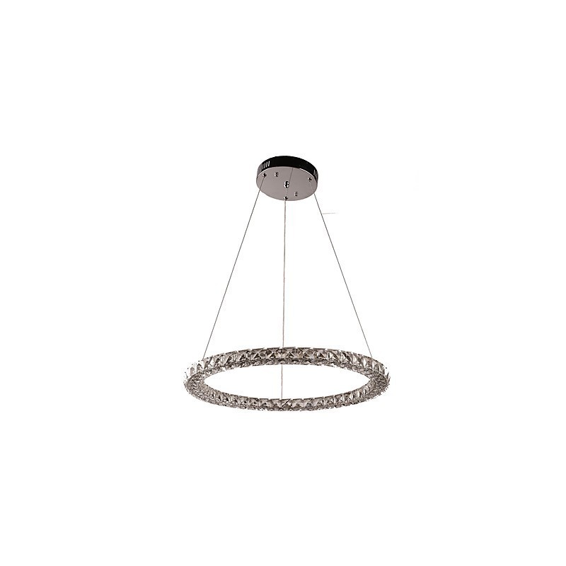 Modern Ring Crystal Pendant Light Modern Crystal Chandelier Ceiling Light Indoor Lamp Fixtures Dimmable with Remote Control