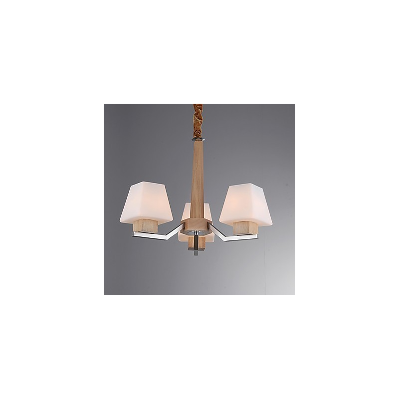Modern Contemporary Electroplated Feature for Wood Bamboo Chandelier