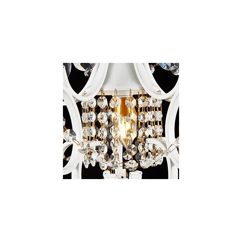 Iron Painting Chandelier with Clear Crystal Modern Lighting Lamp