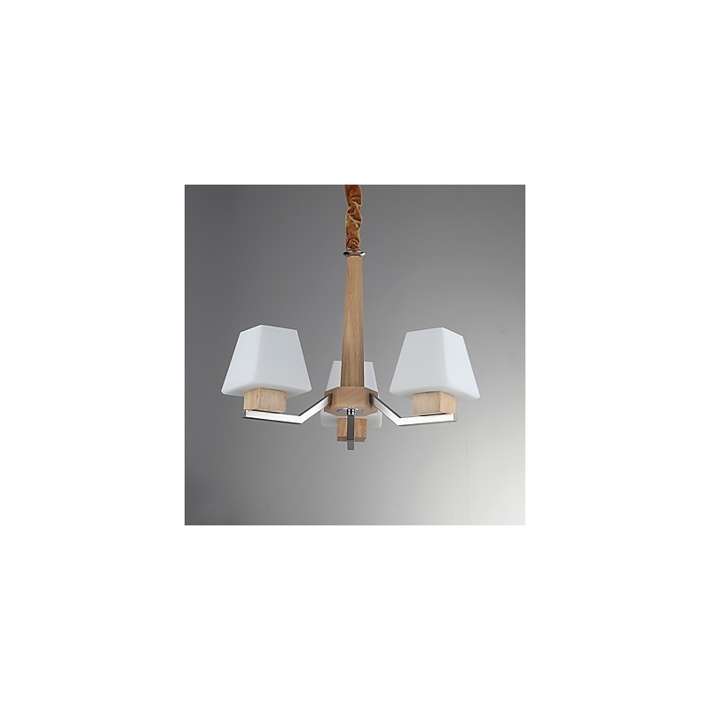 Modern Contemporary Electroplated Feature for Wood Bamboo Chandelier