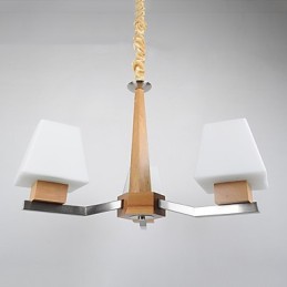 Modern Contemporary Electroplated Feature for Wood Bamboo Chandelier