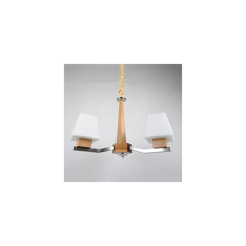 Modern Contemporary Electroplated Feature for Wood Bamboo Chandelier