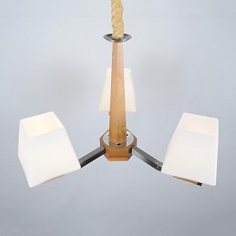 Modern Contemporary Electroplated Feature for Wood Bamboo Chandelier