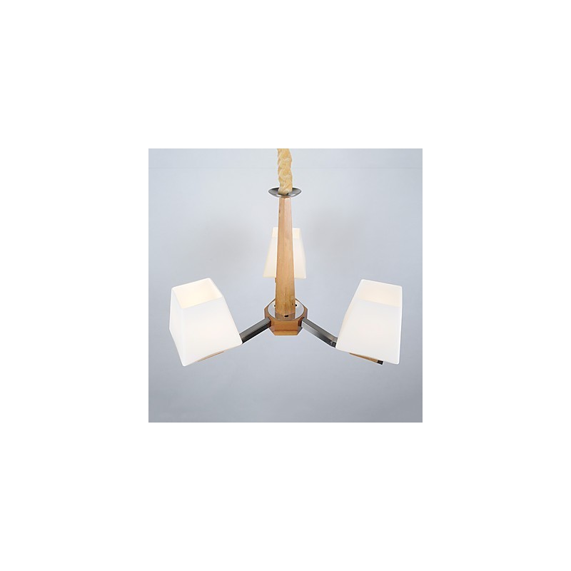 Modern Contemporary Electroplated Feature for Wood Bamboo Chandelier