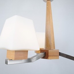 Modern Contemporary Electroplated Feature for Wood Bamboo Chandelier