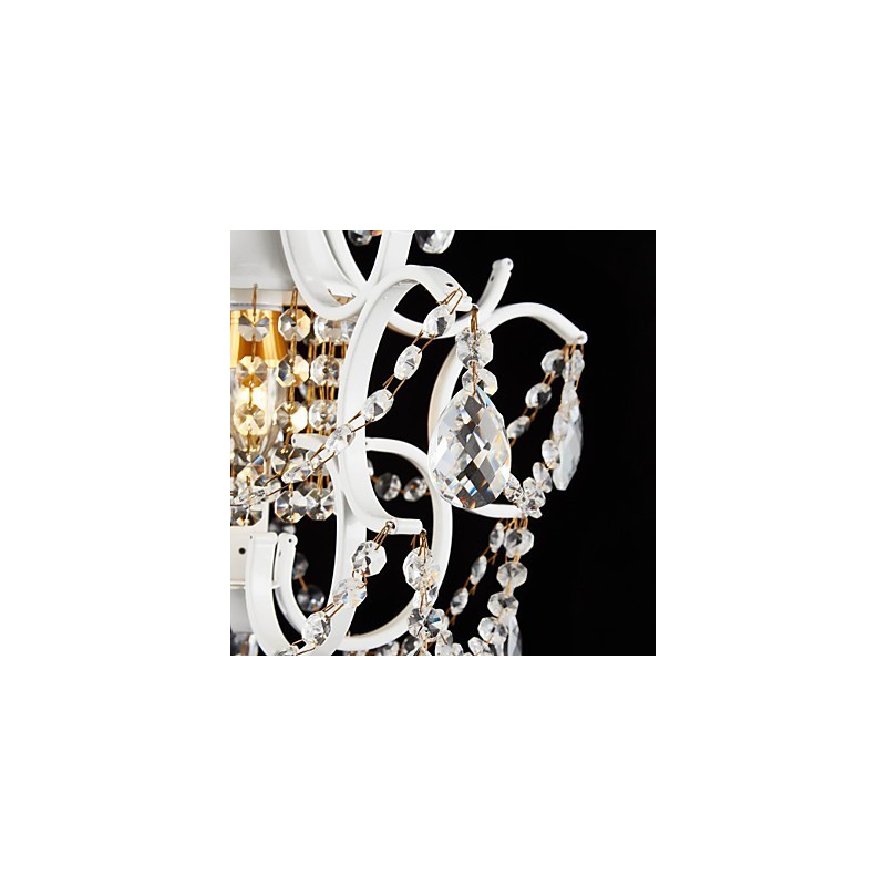 Iron Painting Chandelier with Clear Crystal Modern Lighting Lamp