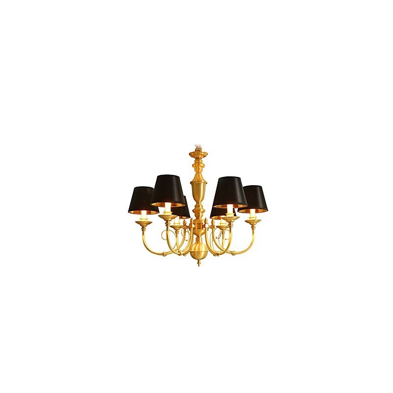Chandelier Traditional Classic Country Brass Feature for Mini Style Metal 6 Bulbs