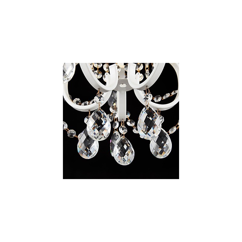 Iron Painting Chandelier with Clear Crystal Modern Lighting Lamp