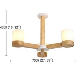 3 Lights Chandelier Modern Contemporary Traditional Classic Vintage Country Wood Feature for Wood