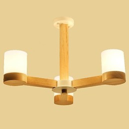3 Lights Chandelier Modern Contemporary Traditional Classic Vintage Country Wood Feature for Wood