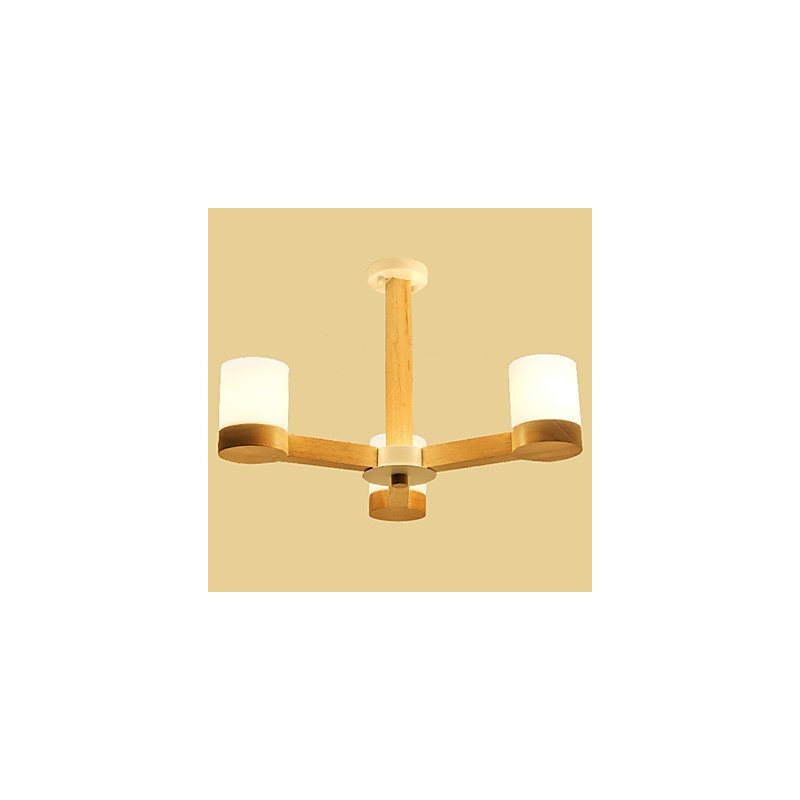 3 Lights Chandelier Modern Contemporary Traditional Classic Vintage Country Wood Feature for Wood