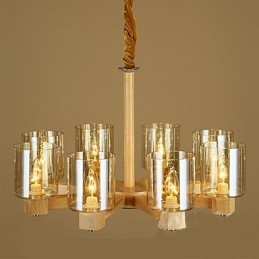 Fashion Pendant lamp Table Wooden Glass Cover