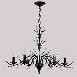 6 Lights Crystal Chandelier Modern Contemporary Traditional Classic Vintage Retro Country Painting Feature
