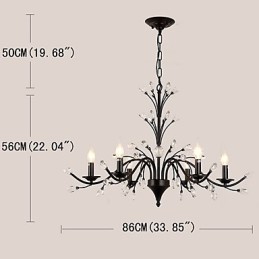 6 Lights Crystal Chandelier Modern Contemporary Traditional Classic Vintage Retro Country Painting Feature
