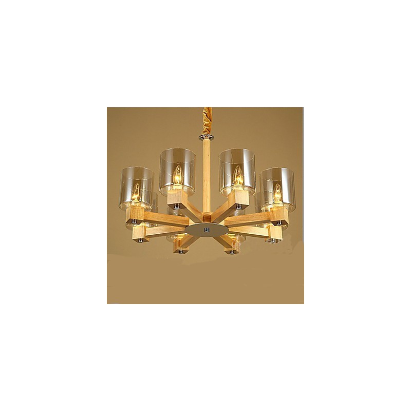 Fashion Pendant lamp Table Wooden Glass Cover