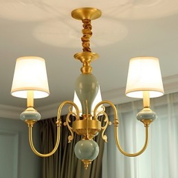 Traditional Classic Country Brass Feature for Mini Style Metal 3 Bulbs Chandelier