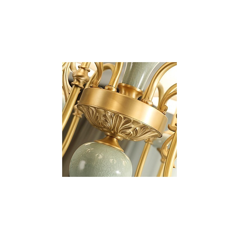 Traditional Classic Country Brass Feature for Mini Style Metal 3 Bulbs Chandelier