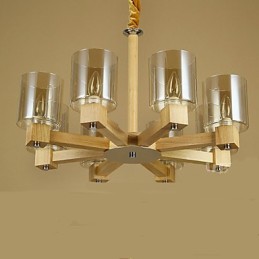 Fashion Pendant lamp Table Wooden Glass Cover