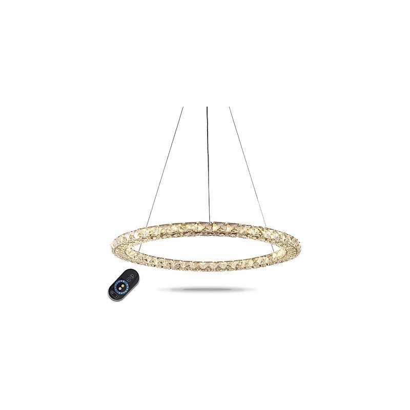 Ring Crystal Pendant Light Modern Crystal Chandelier Ceiling Lights Indoor Lamp Fixtures Dimmable with Remote Control