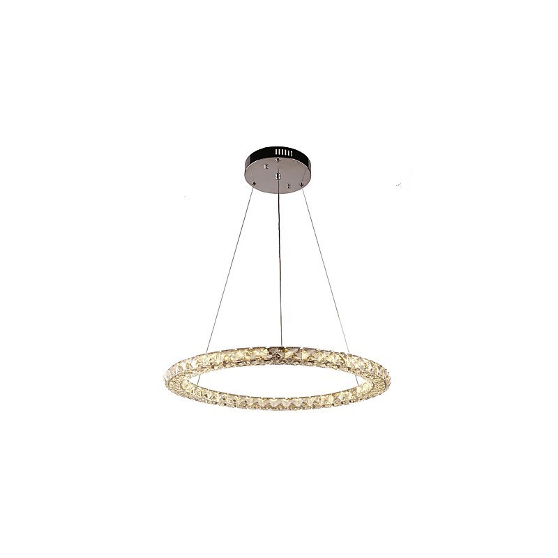 Ring Crystal Pendant Light Modern Crystal Chandelier Ceiling Lights Indoor Lamp Fixtures Dimmable with Remote Control