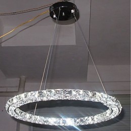 Ring Crystal Pendant Light Modern Crystal Chandelier Ceiling Lights Indoor Lamp Fixtures Dimmable with Remote Control