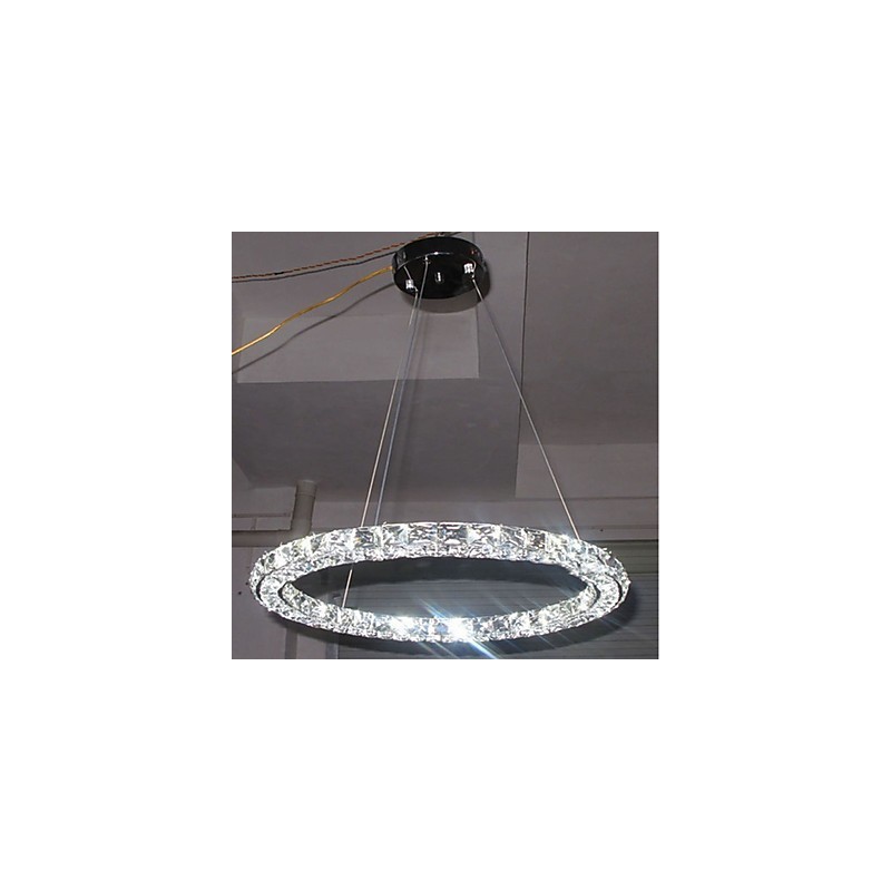 Ring Crystal Pendant Light Modern Crystal Chandelier Ceiling Lights Indoor Lamp Fixtures Dimmable with Remote Control