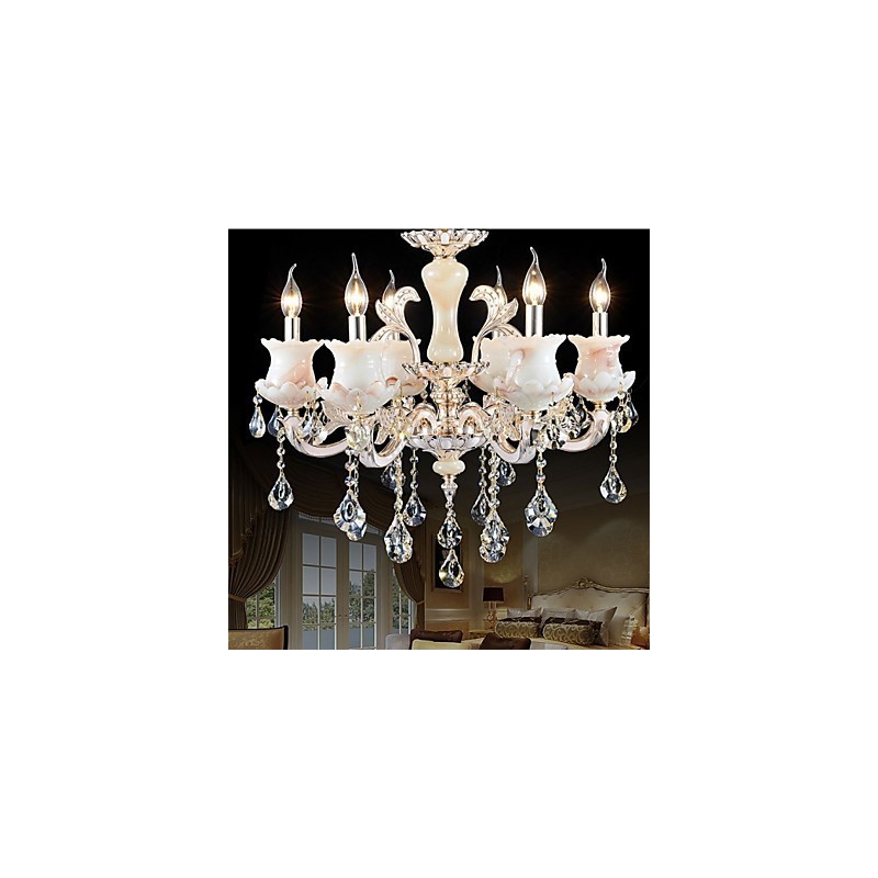 European Style Zinc Alloy Candle Crystal Pendant lamp