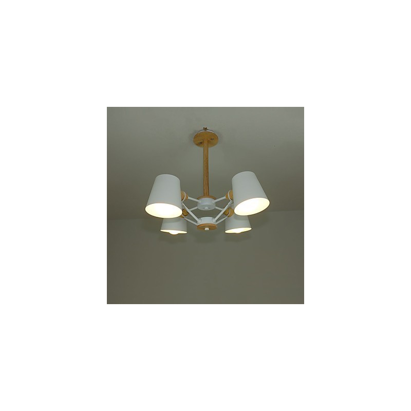 4 Light Multi Colours Macaron Wood Vintage Painting Feature Metal Chandelier