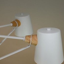 4 Light Multi Colours Macaron Wood Vintage Painting Feature Metal Chandelier