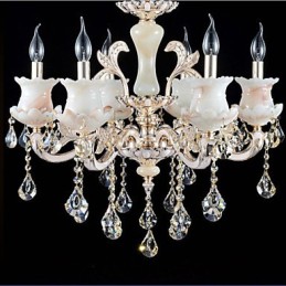 European Style Zinc Alloy Candle Crystal Pendant lamp