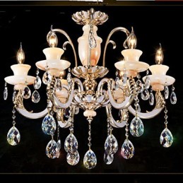 European High Grade Jade Crystal Pendant Lamp Atmosphere Zinc Alloy Pendant lamp Candle Crystal lamp