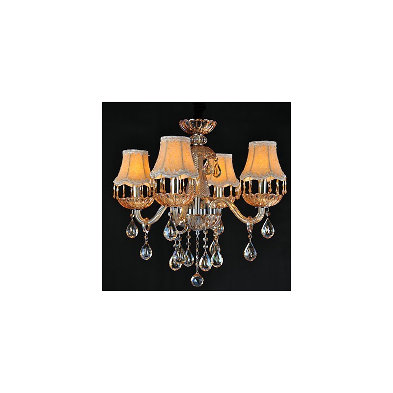Chandelier Crystal Retro Glass 4 Light