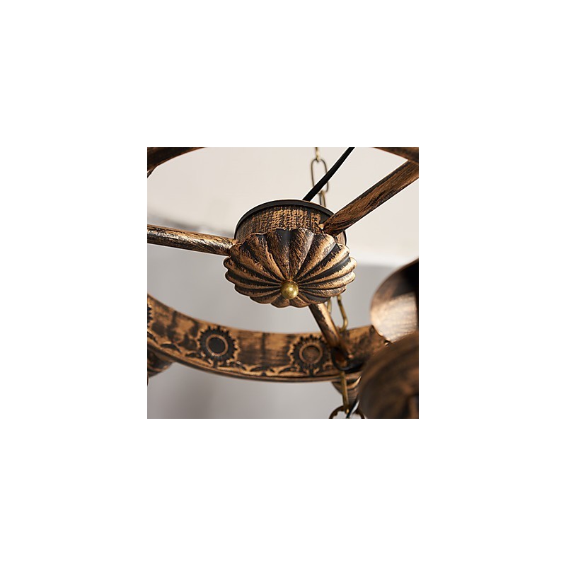 Rustic Lodge Vintage Retro Country Globe Painting Feature for Mini Style Designers Metal Chandelier