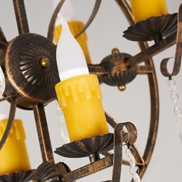 Rustic Lodge Vintage Retro Country Globe Painting Feature for Mini Style Designers Metal Chandelier