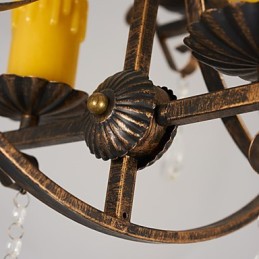 Rustic Lodge Vintage Retro Country Globe Painting Feature for Mini Style Designers Metal Chandelier