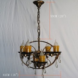 Rustic Lodge Vintage Retro Country Globe Painting Feature for Mini Style Designers Metal Chandelier