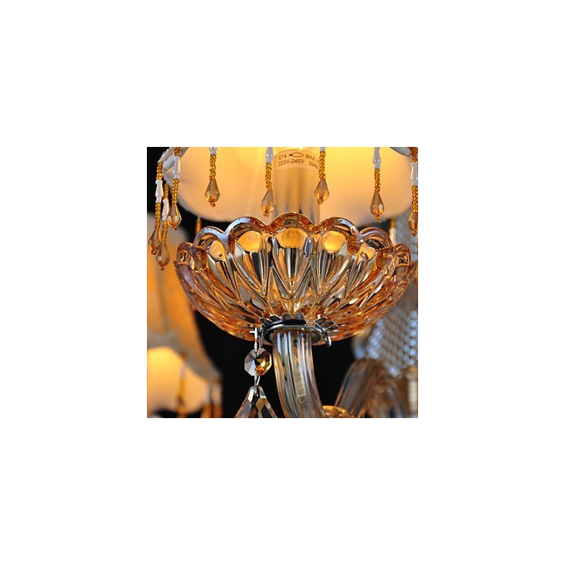 Chandelier Crystal Retro Glass 4 Light