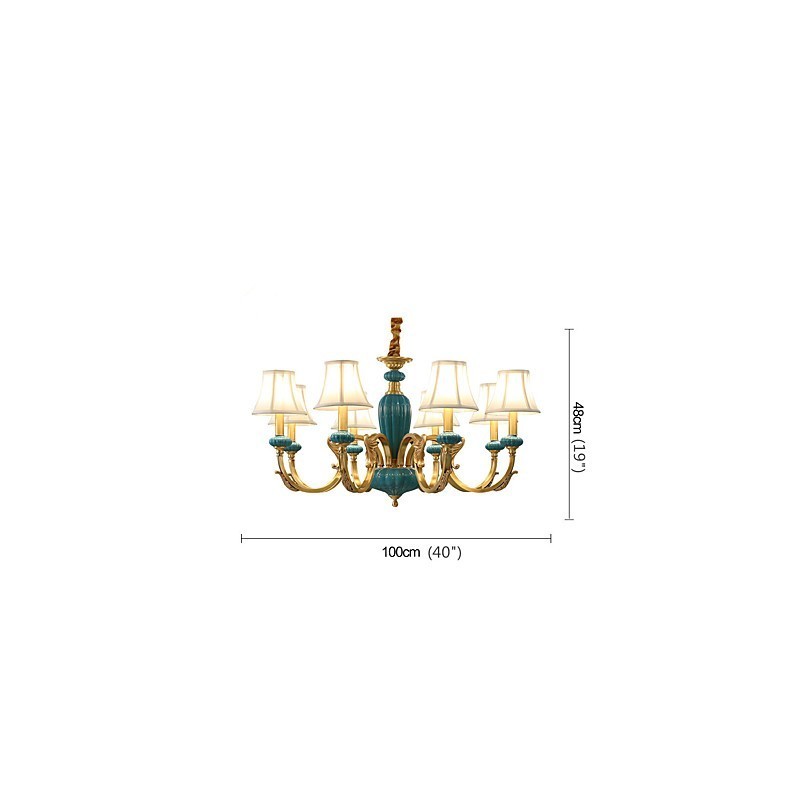 All Copper Chandelier Jade Decorative Chandelier KP