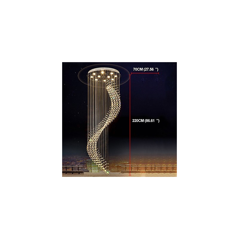 Modern Crystal Ceiling Pendant Light Indoor Chandelier Home Hanging Lighting Chandelier Lamps Fixtures 3W WARM WHITE Bulbs