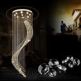 Modern Crystal Ceiling Pendant Light Indoor Chandelier Home Hanging Lighting Chandelier Lamps Fixtures 3W WARM WHITE Bulbs