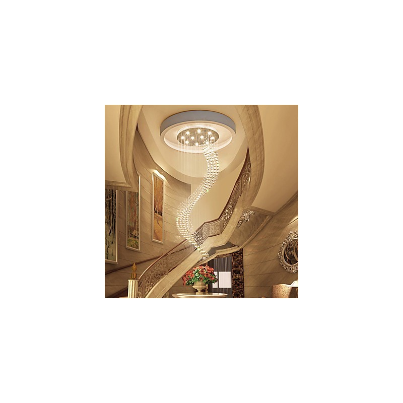 Modern Crystal Ceiling Pendant Light Indoor Chandelier Home Hanging Lighting Chandelier Lamps Fixtures 3W WARM WHITE Bulbs