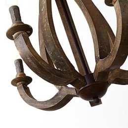 Vintage Painting Feature Mini Style Wood Bamboo Chandelier Lamp the Decorate Pendant Lamp