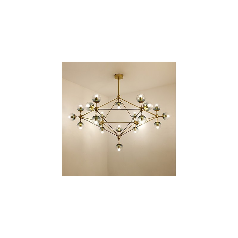 Twenty_one Light Post Modern Europe Style Modo Metal Glass Pendant Lamp the Foyer Decorate Industrial Chandelier Lamp
