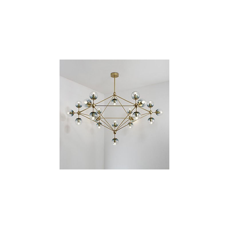 Twenty_one Light Post Modern Europe Style Modo Metal Glass Pendant Lamp the Foyer Decorate Industrial Chandelier Lamp