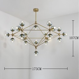 Twenty_one Light Post Modern Europe Style Modo Metal Glass Pendant Lamp the Foyer Decorate Industrial Chandelier Lamp